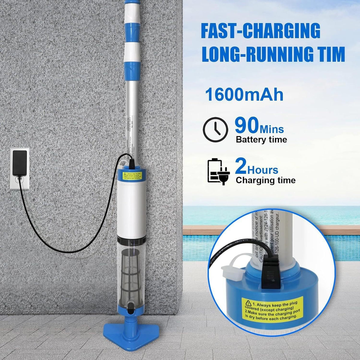 3 in 1 Kabelloser Aufladbarer Pool-Staubsauger