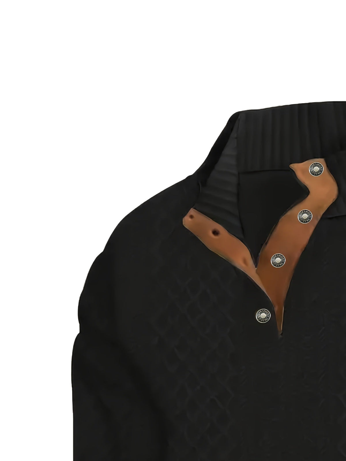Pullover mit Stehkragen und Knopfleiste im Henley-Stil