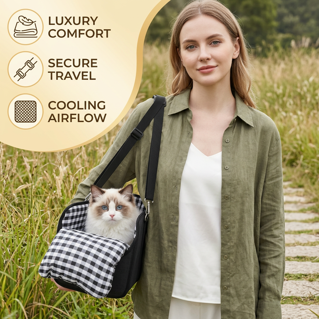 Sichere Auto-Transportbox für kleine Hunde & Katzen mit Sicherheitsleine & rutschfester Basis