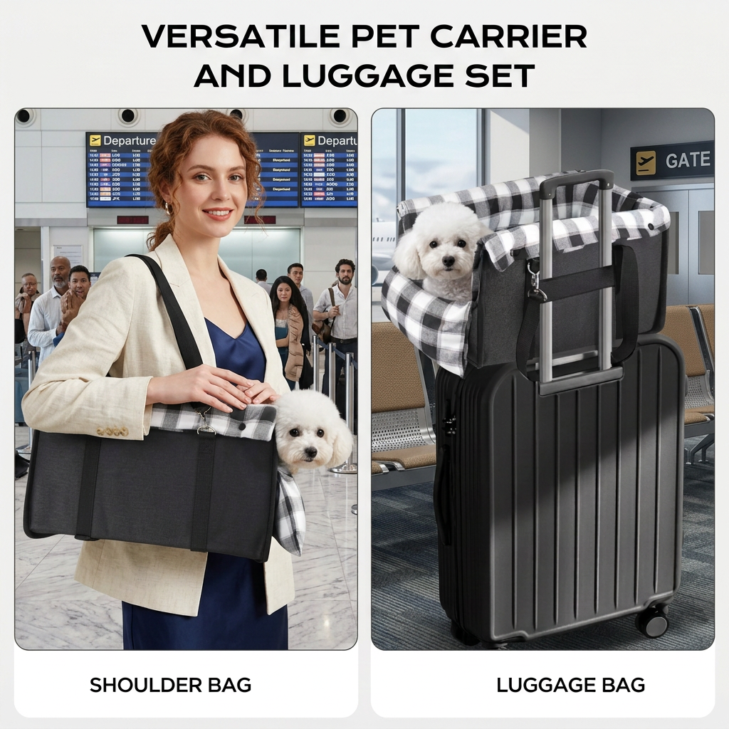 Sichere Auto-Transportbox für kleine Hunde & Katzen mit Sicherheitsleine & rutschfester Basis