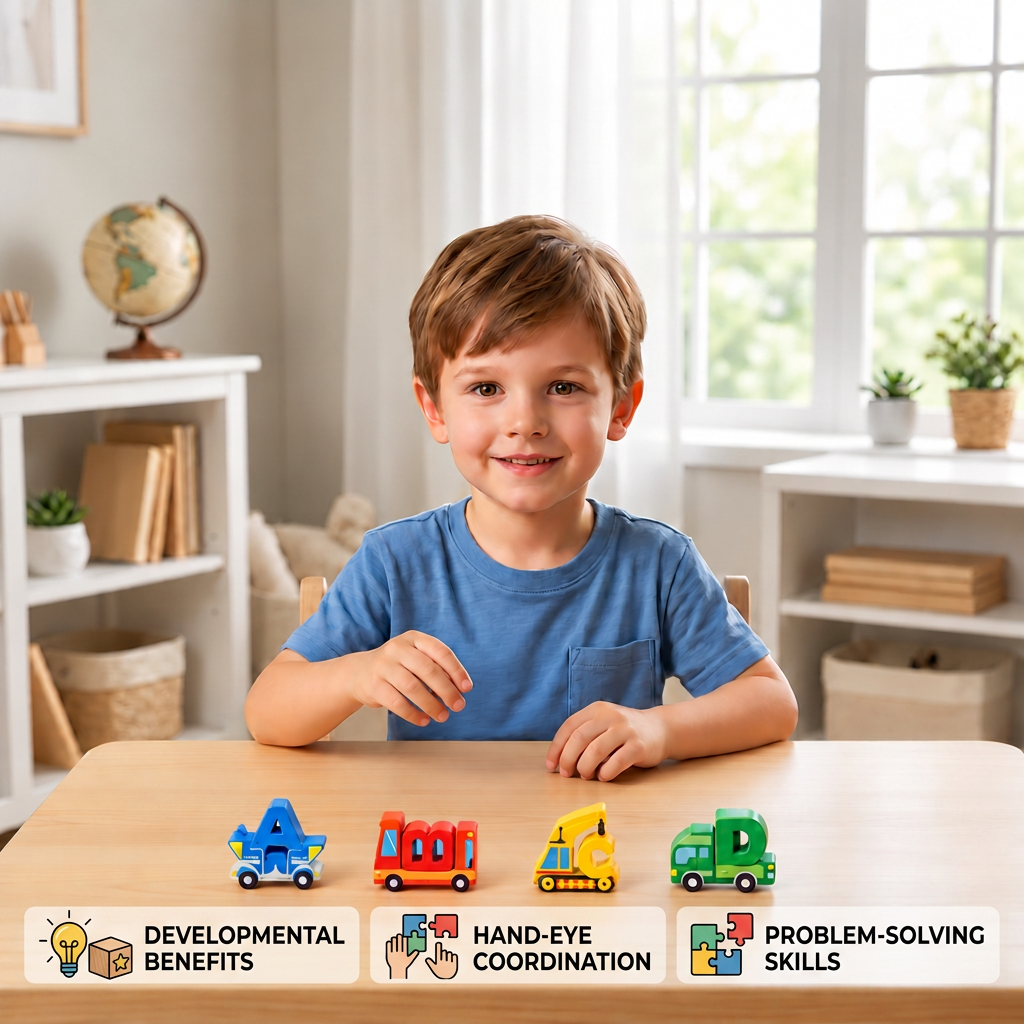 52-teiliges Montessori 3D-Alphabet-Bausteine-Set