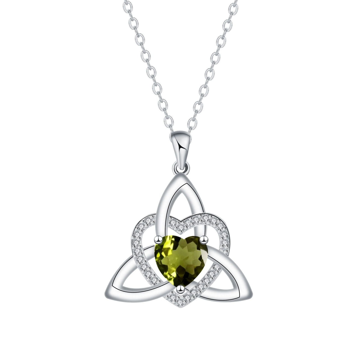 Geburtsstein Keltischer Trinity Knoten Herz Halskette Herzförmiger Keltischer Trinity Knoten Geburtsstein Anhänger