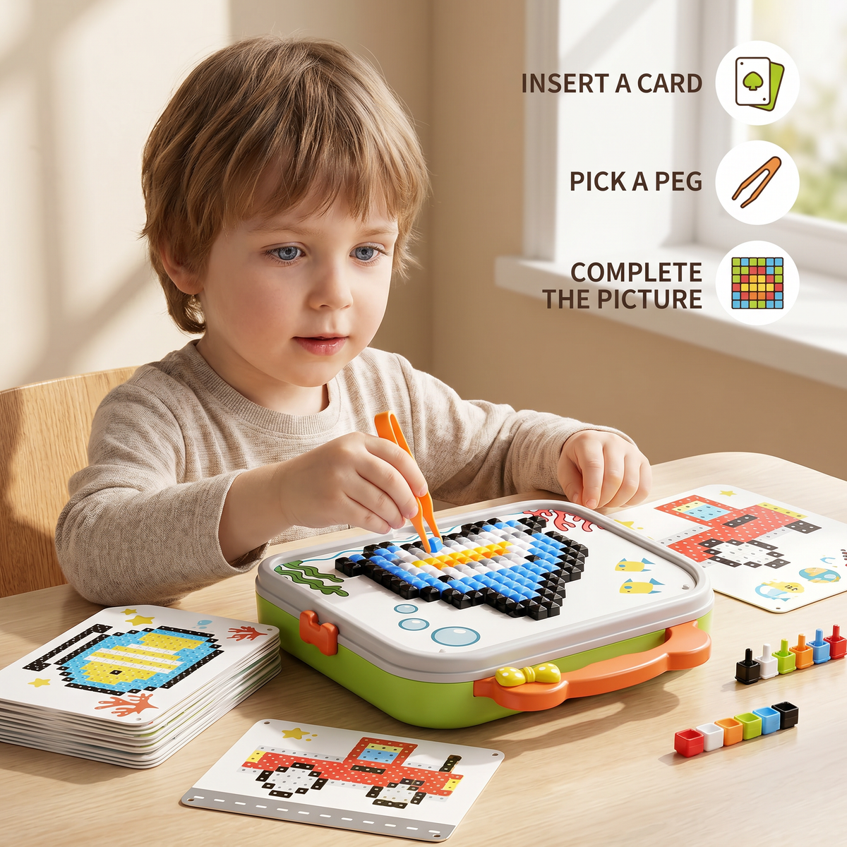 Kinder Montessori Pilz-Steckbrett Mosaik-Puzzle-Set