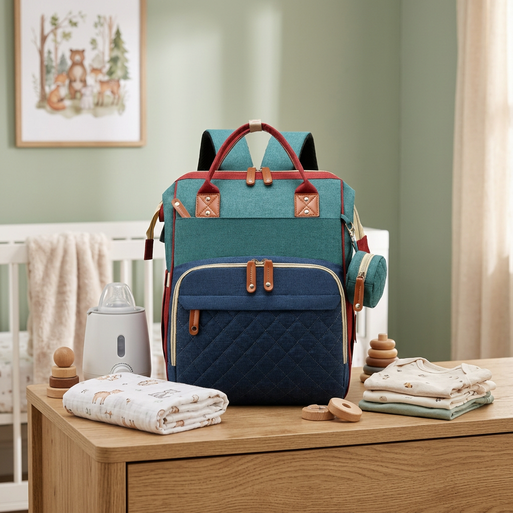 3-in-1 Reise-Wickelrucksack mit faltbarem Babybett