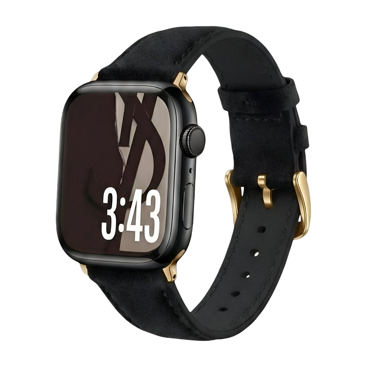 Armband aus Spaltleder für Apple Watch, glatte Oberfläche, Dornschließe, Modell Mathilda
