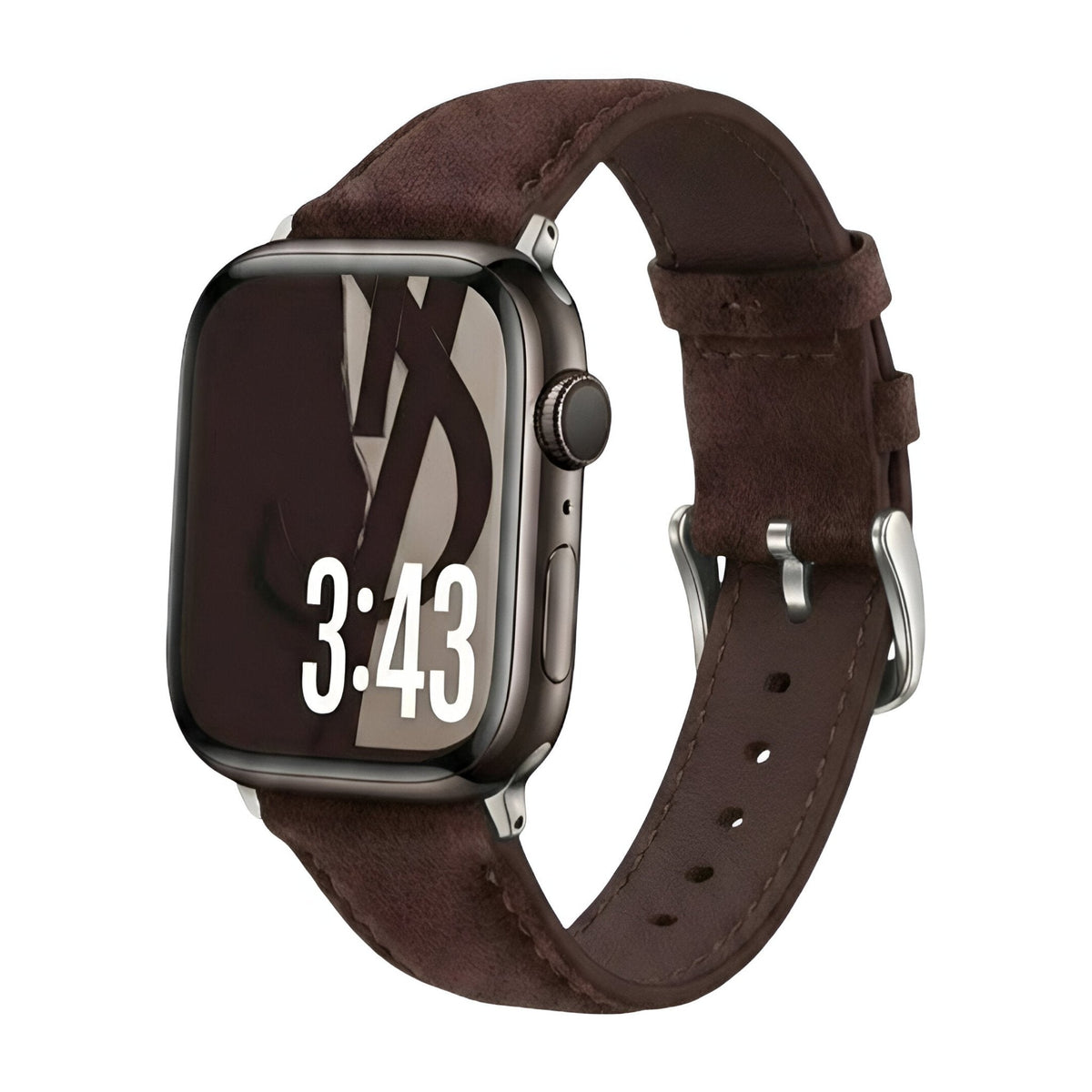 Armband aus Spaltleder für Apple Watch, glatte Oberfläche, Dornschließe, Modell Mathilda