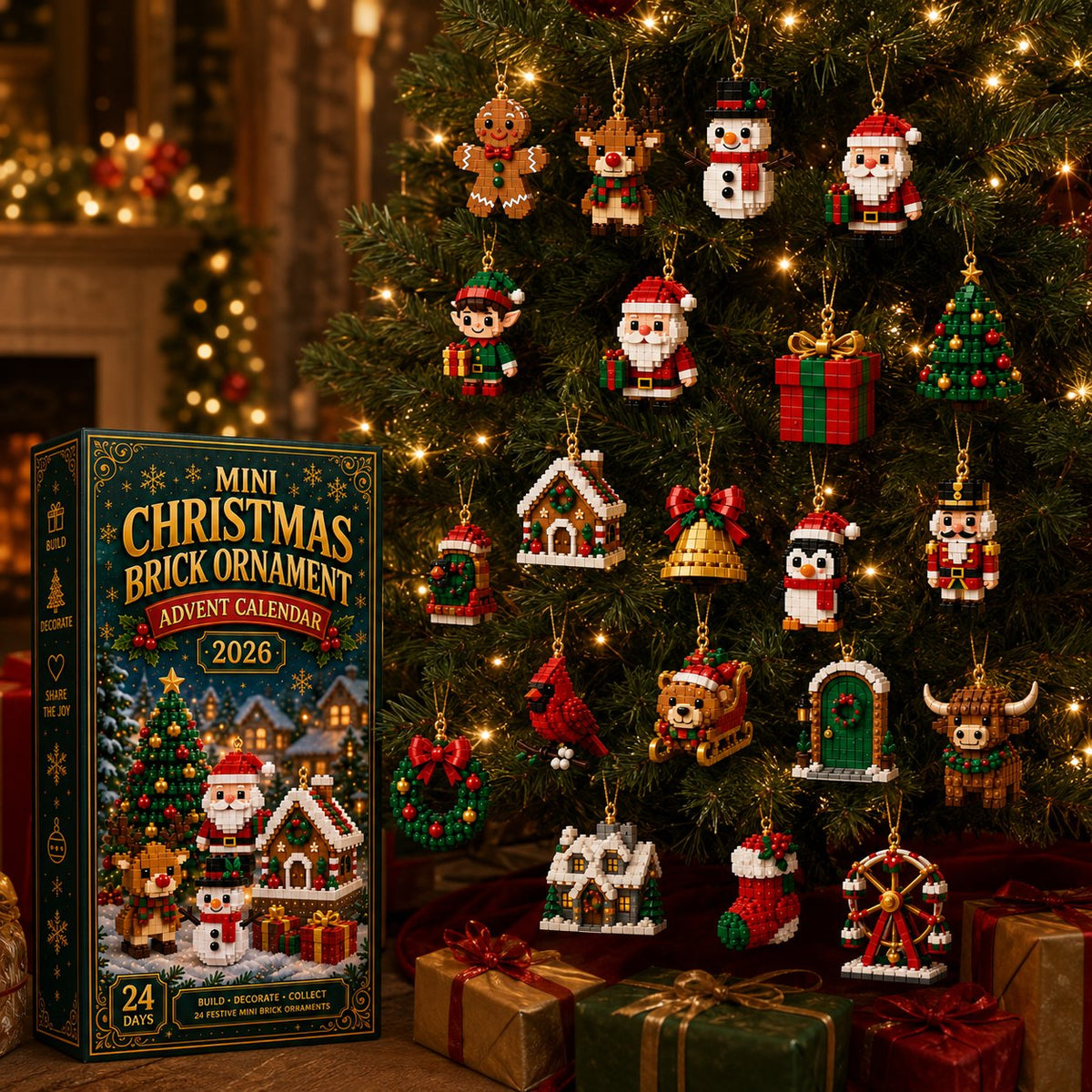 Weihnachtsschmuck-Adventskalender - 24 Mini-Bausätze für Weihnachtsdekoration