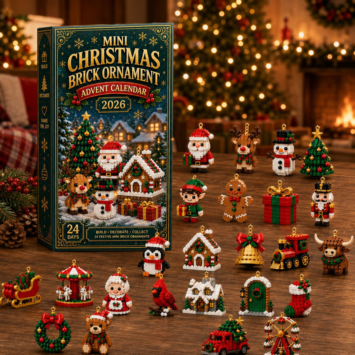 Weihnachtsschmuck-Adventskalender - 24 Mini-Bausätze für Weihnachtsdekoration