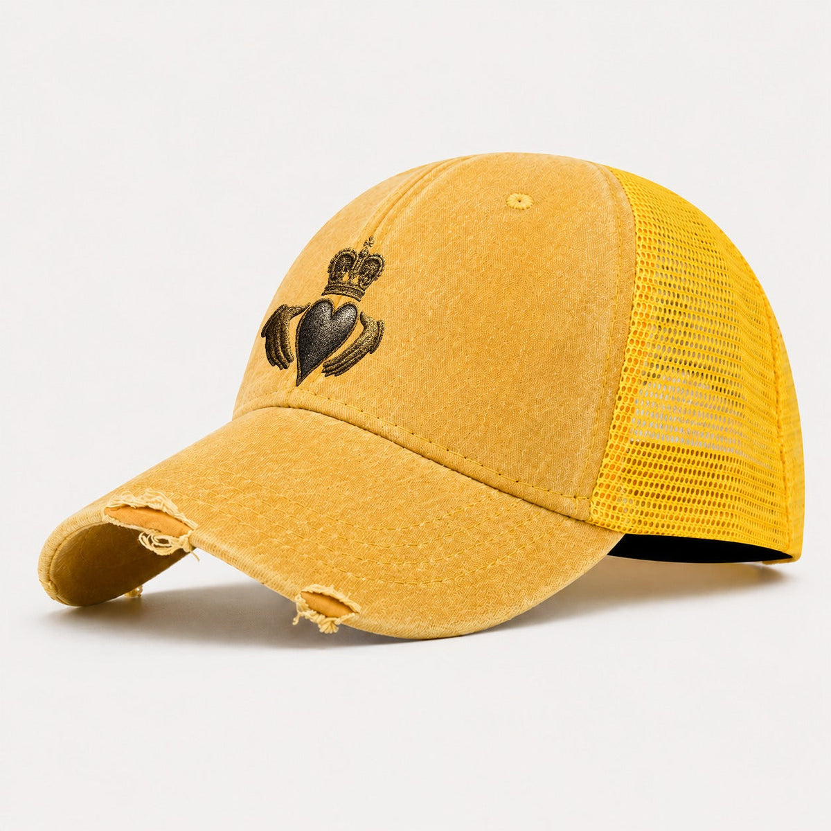 Claddagh Symbol Gewaschene Trucker-Mütze