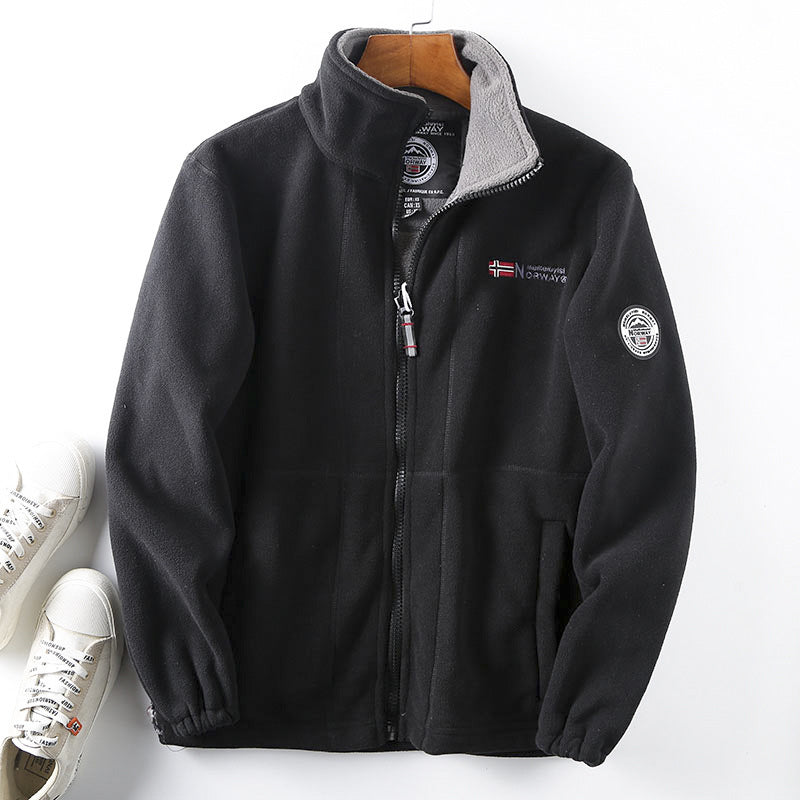 Herren dicker Wollmantel mit Plüschfütterung, große Größen, warm und bequem für Herbst und Winter