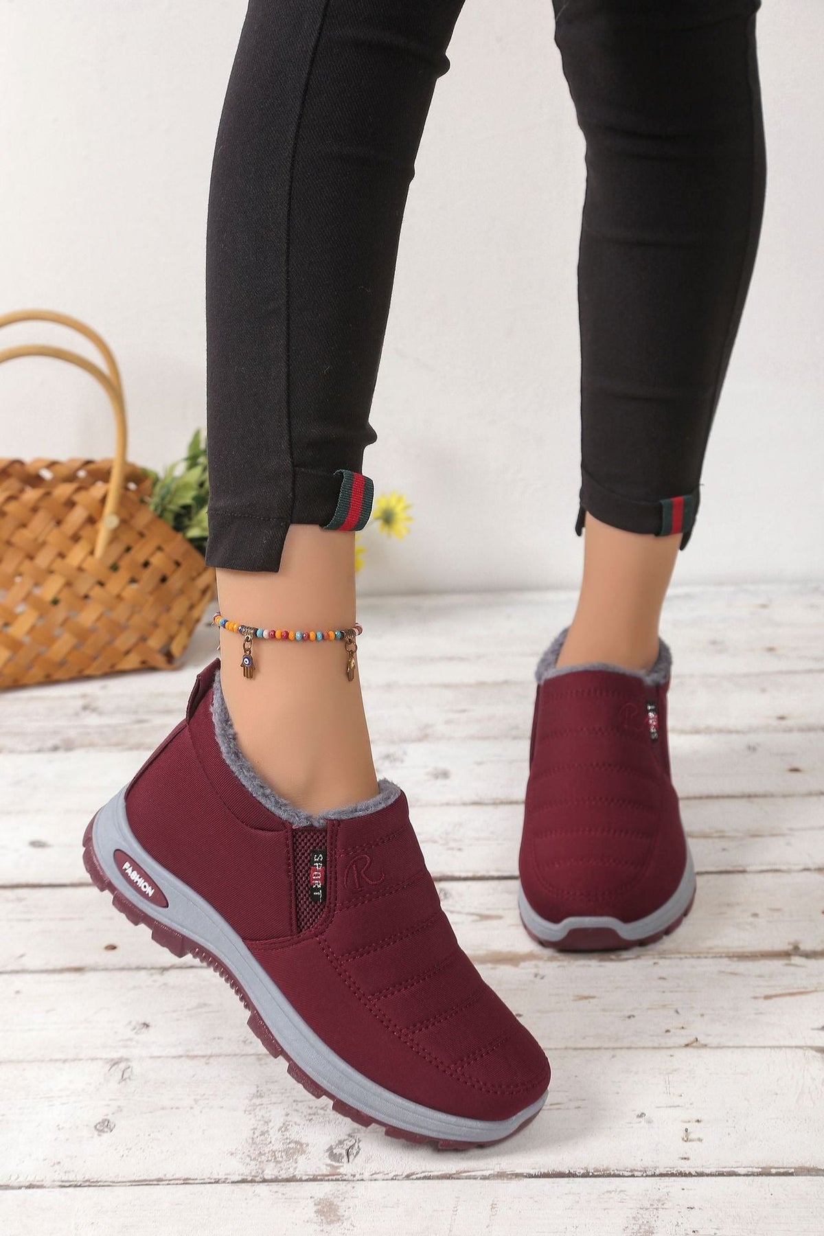 Unisex Winterstiefel mit flauschigem Futter, warm, bequem und rutschfest, ideal für kaltes Wetter