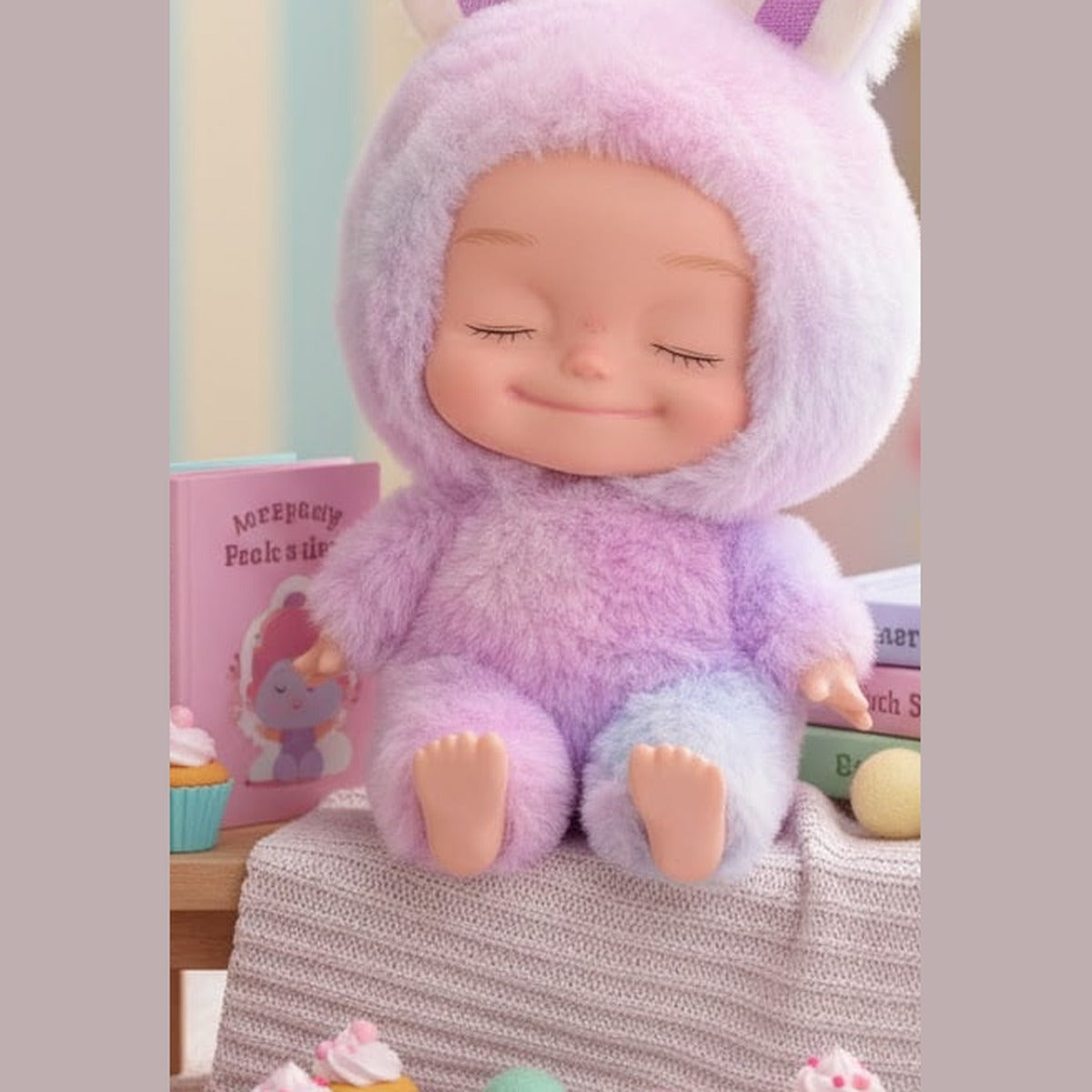 10,6 Zoll Plüsch Tier-Onesie Babypuppe mit geschlossenen Augen, beweglich