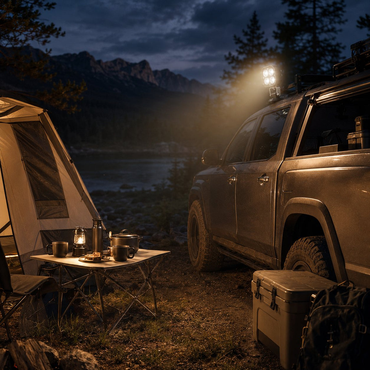 360° Rundum-Magnetisches LED Pod Licht, Tragbares Camping LED Arbeitslicht für Outdoor, Auto, Notfall