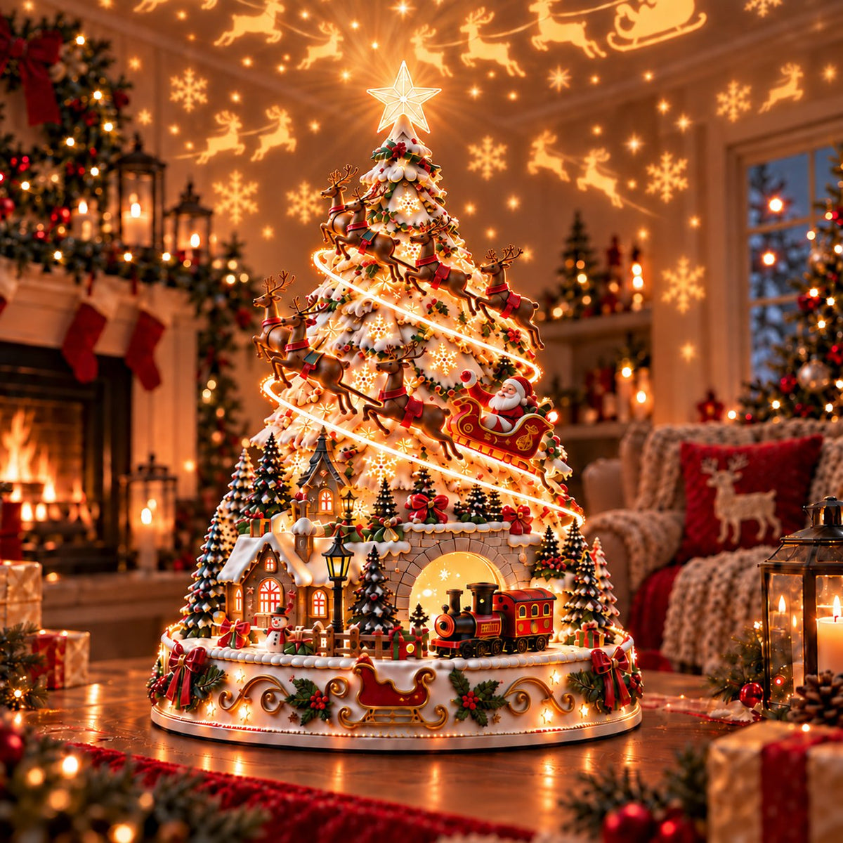Weihnachtsdorf-Lichtlandschaftsbaum