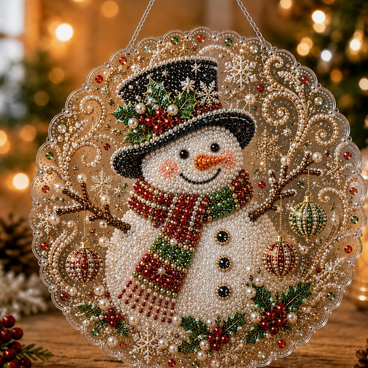 Weihnachts-Perlen-Diamond-Art-Hängeornament-Set