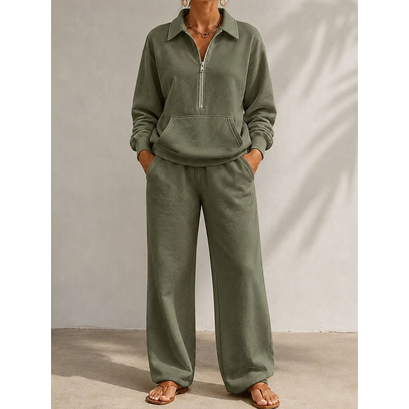 Naomi | Entspanntes Half-Zip Zweiteiler-Set