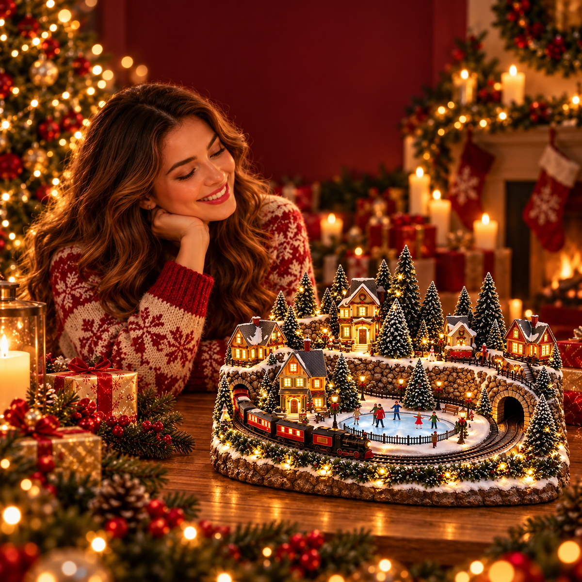 Magischer Weihnachtszug & Eislaufbahn