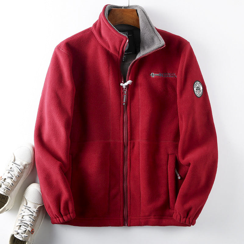 Herren dicker Wollmantel mit Plüschfütterung, große Größen, warm und bequem für Herbst und Winter