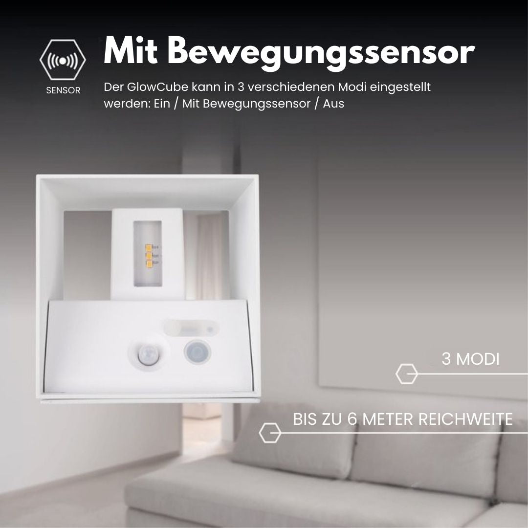 Kabellose Wandleuchte für innen und außen | LED Wandlampe mit Akku und Sensor