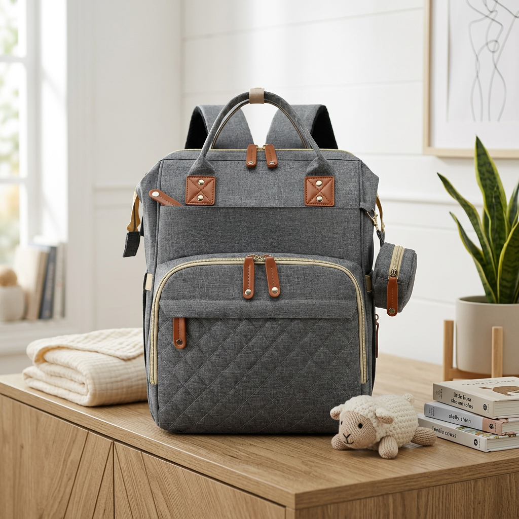 3-in-1 Reise-Wickelrucksack mit faltbarem Babybett