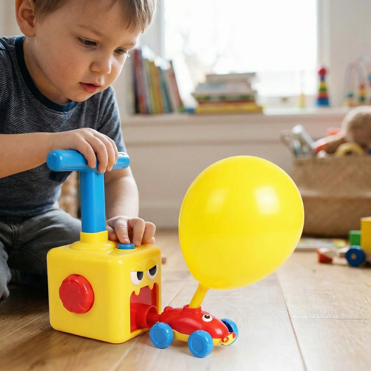 Ballon-Rennwagen-Spielzeug mit Startrampe