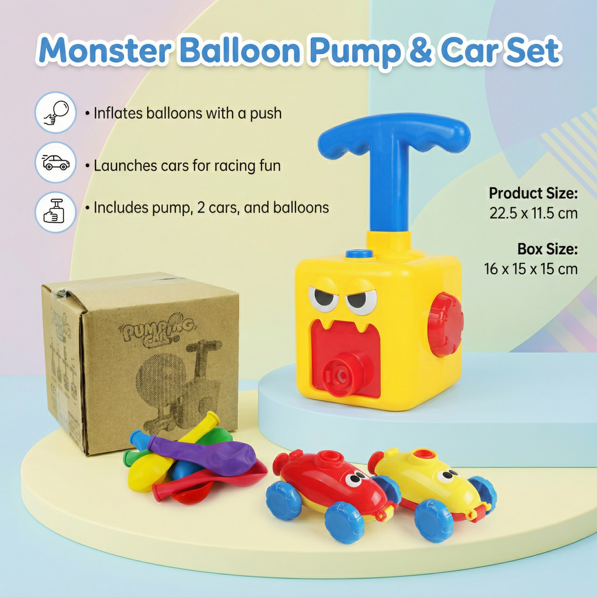Ballon-Rennwagen-Spielzeug mit Startrampe