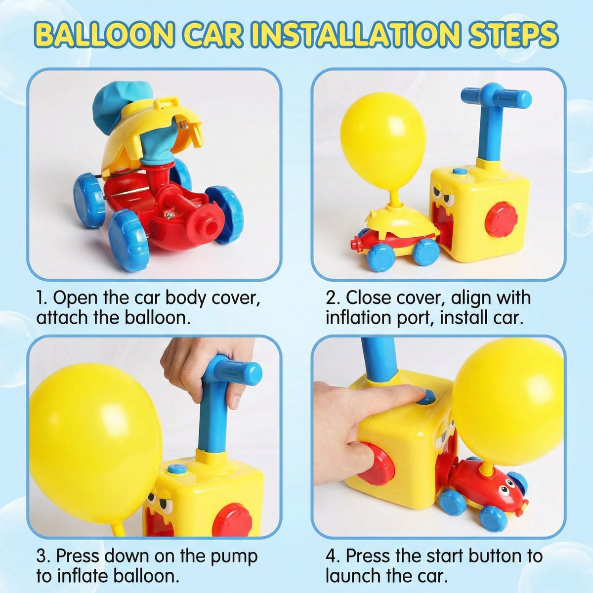 Ballon-Rennwagen-Spielzeug mit Startrampe