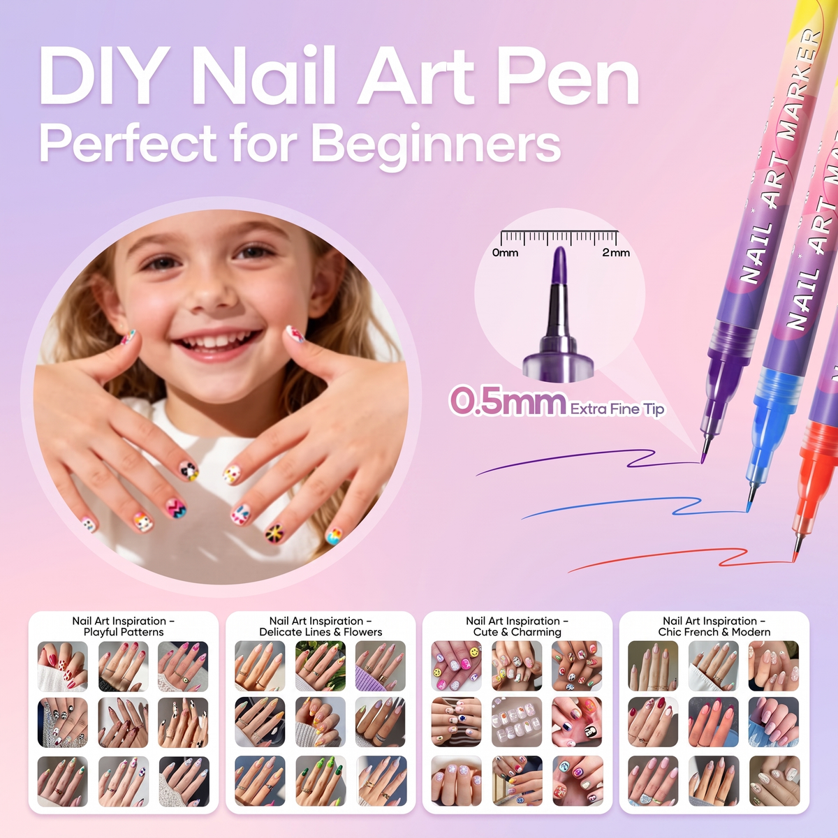 Abwaschbares Nagellack-Stift-Set für Kinder