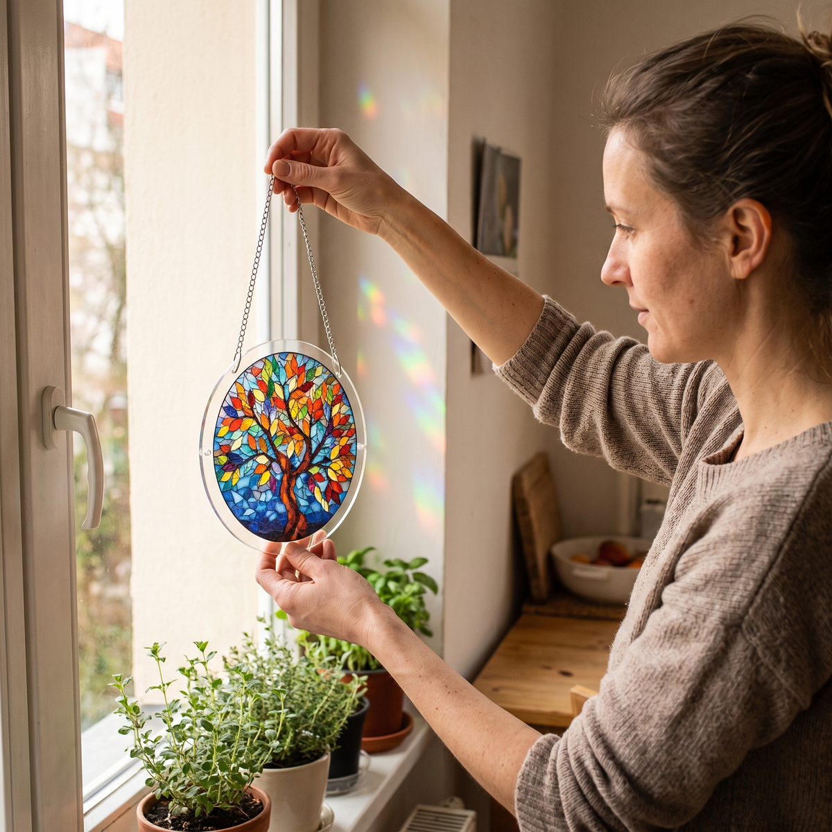 Buntglas-Fensterbild-Puzzle für Fenster
