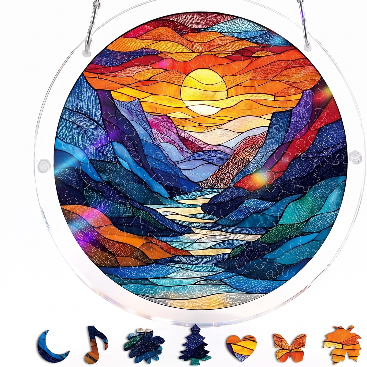 Buntglas-Fensterbild-Puzzle für Fenster