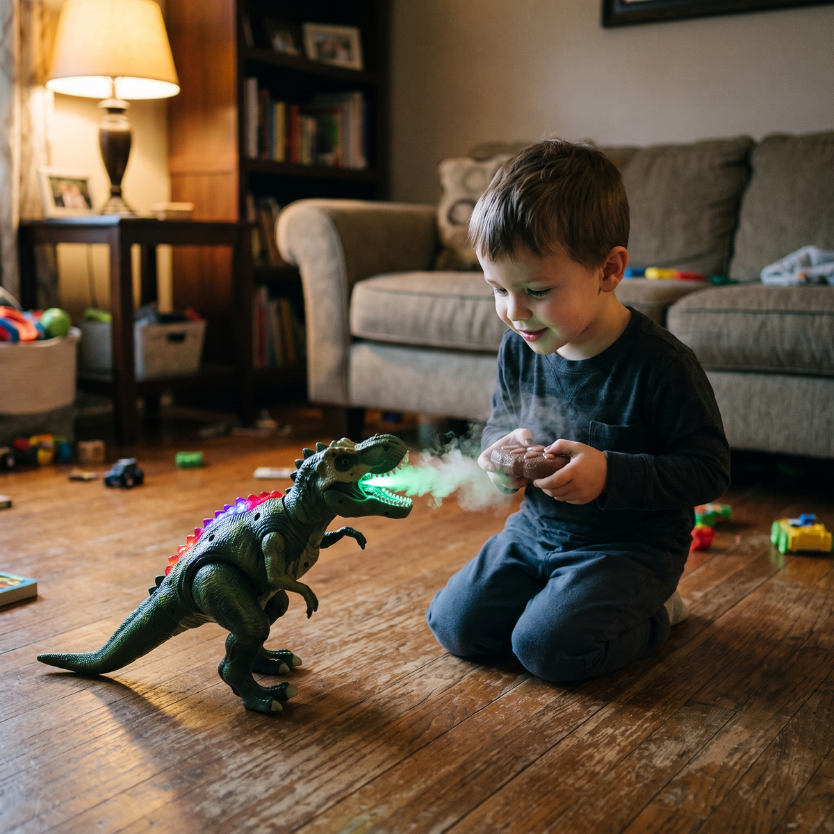 Ferngesteuerter T-Rex mit Nebel und LED-Lichtern