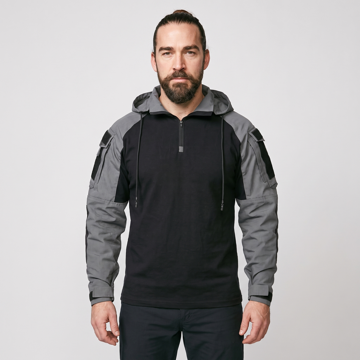 Herren-Hoodie - Taktisches Quarter-Zip-Kampfshirt - Angelhoodie