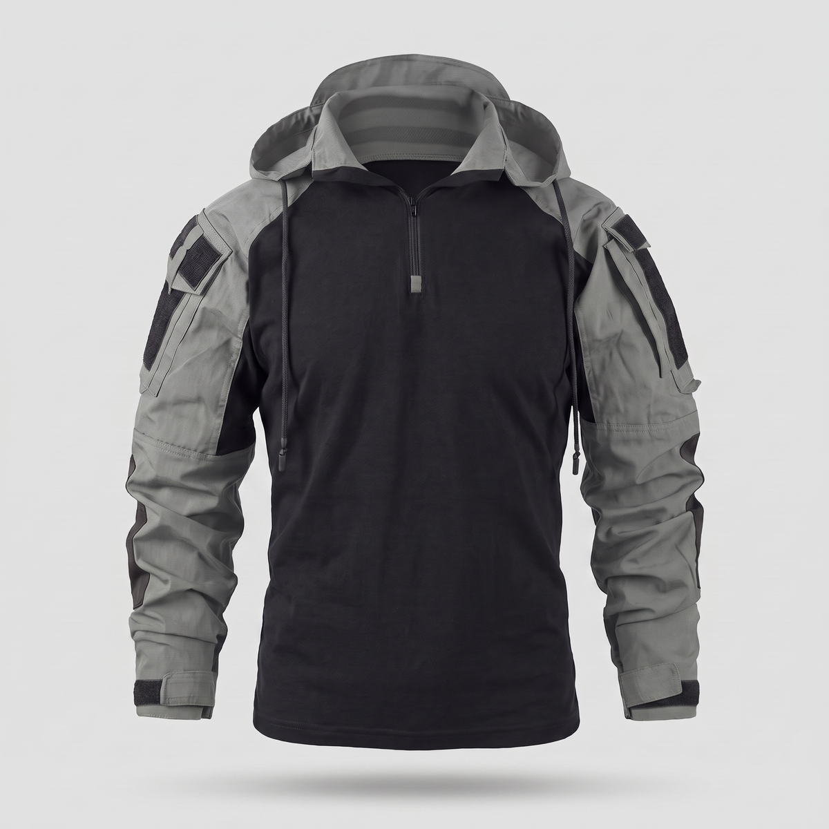 Herren-Hoodie - Taktisches Quarter-Zip-Kampfshirt - Angelhoodie
