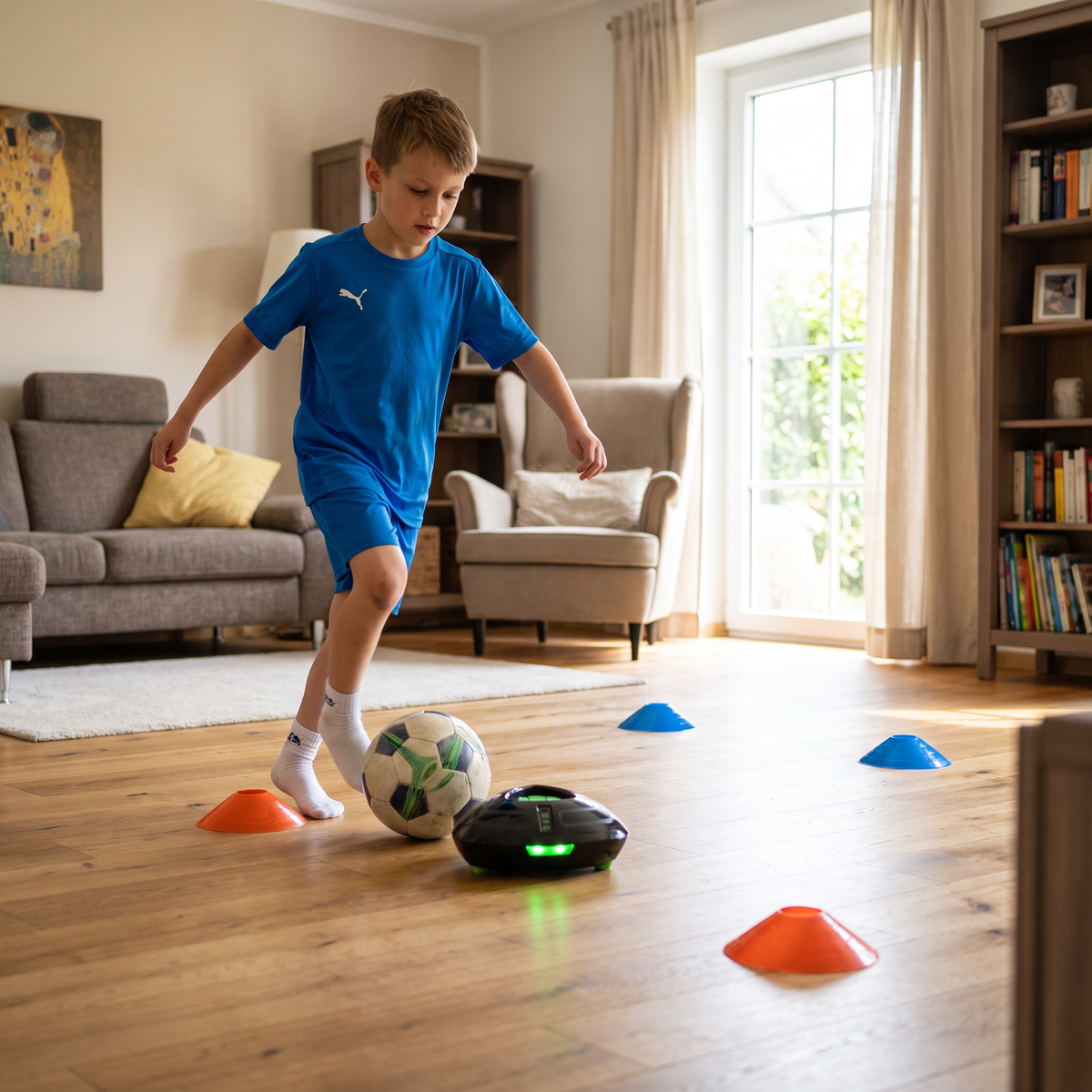 Interaktiver Fußball-Trainingsroboter mit intelligenter Ballverfolgung