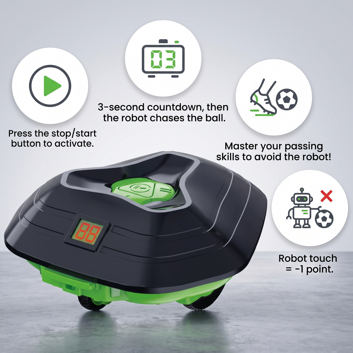 Interaktiver Fußball-Trainingsroboter mit intelligenter Ballverfolgung