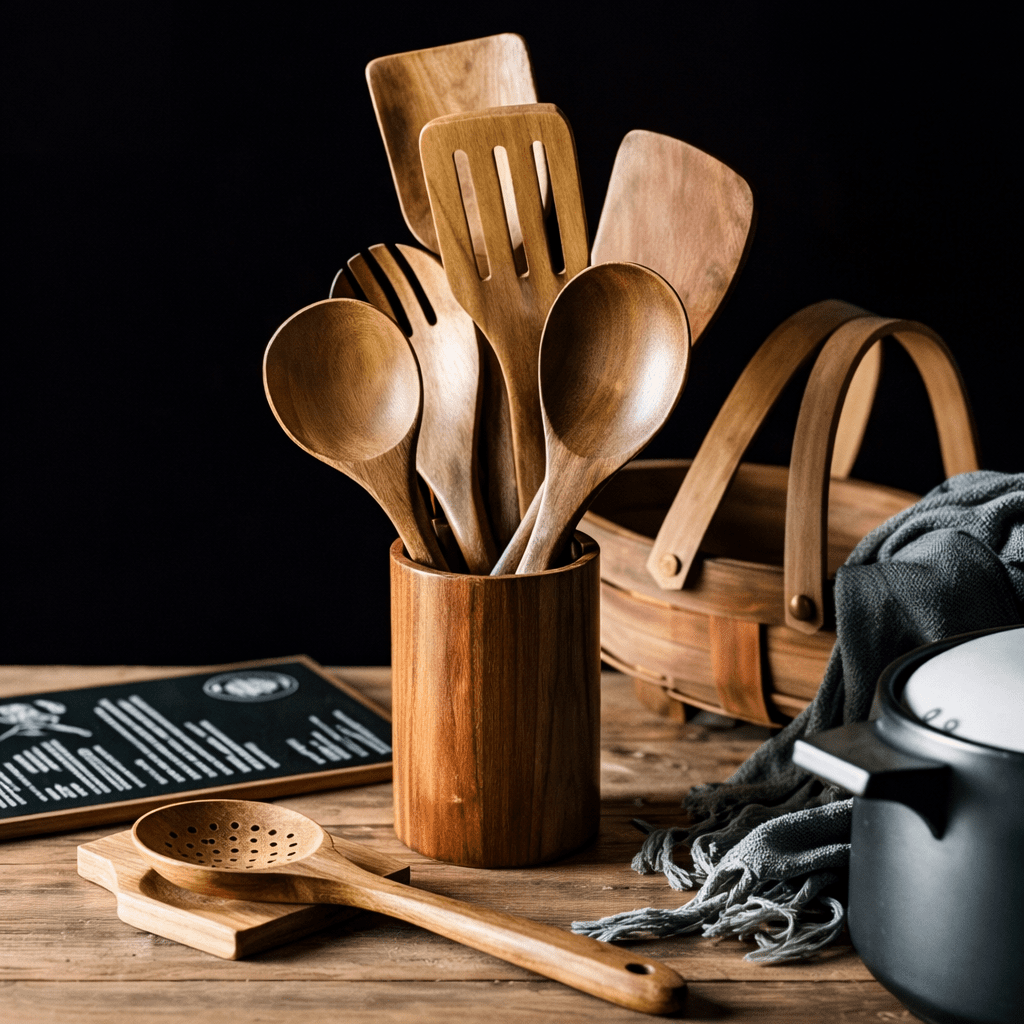 Traditionelles japanisches Holzbesteck-Set