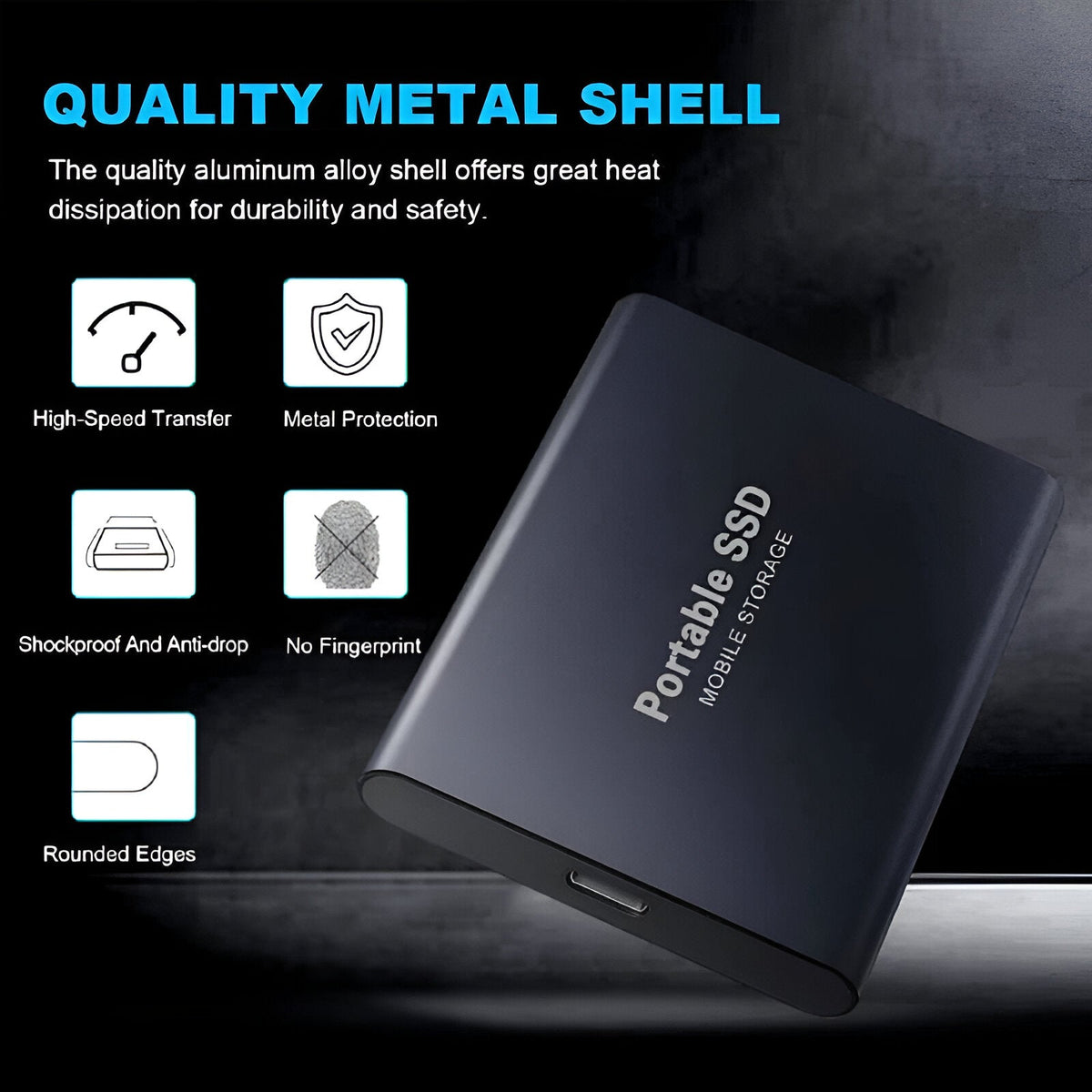 Tragbare Solid State Drive mit universellem Portanschluss und mobilen Adaptern