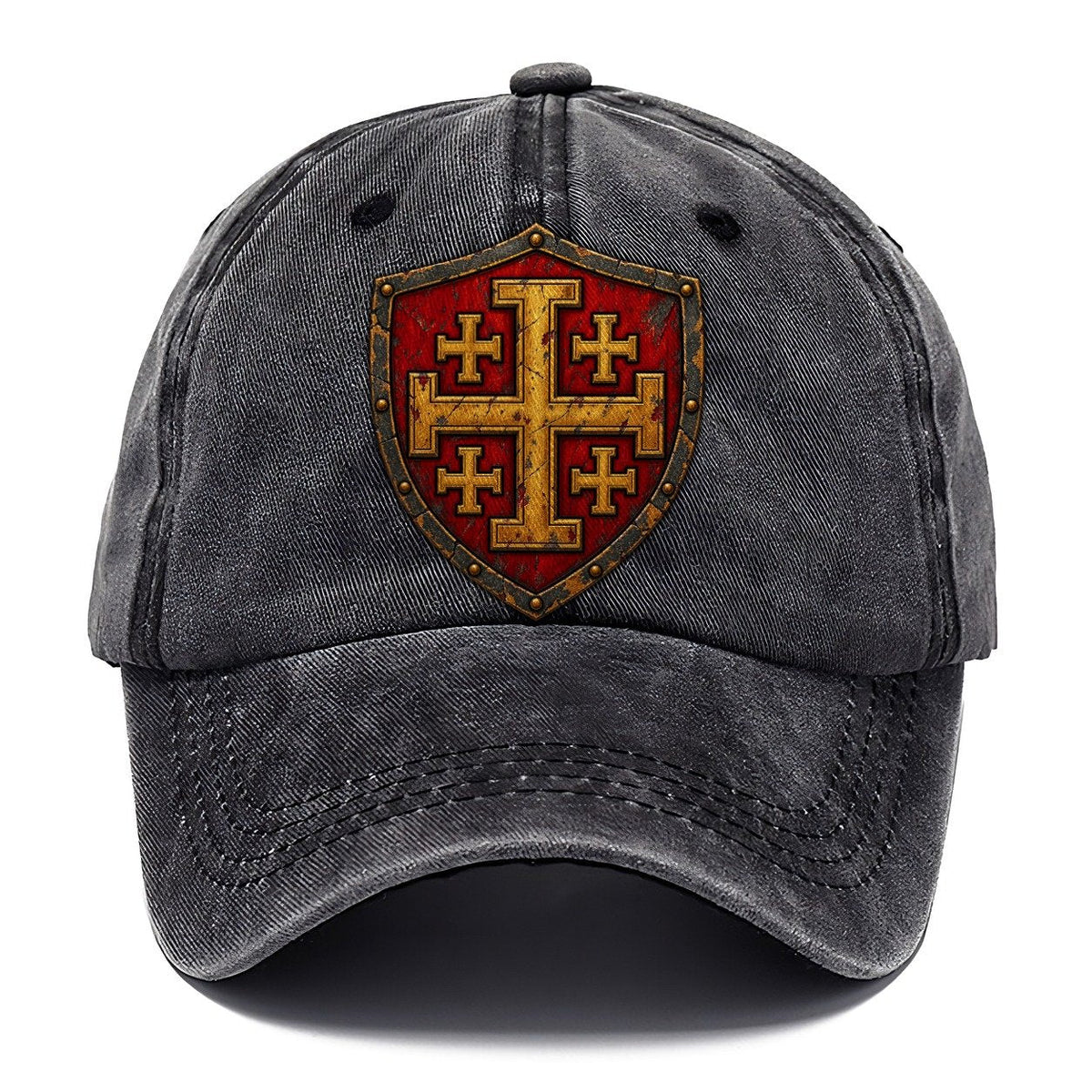 Crusader Battle Shield Heraldry Jerusalem Cross Classic Cap