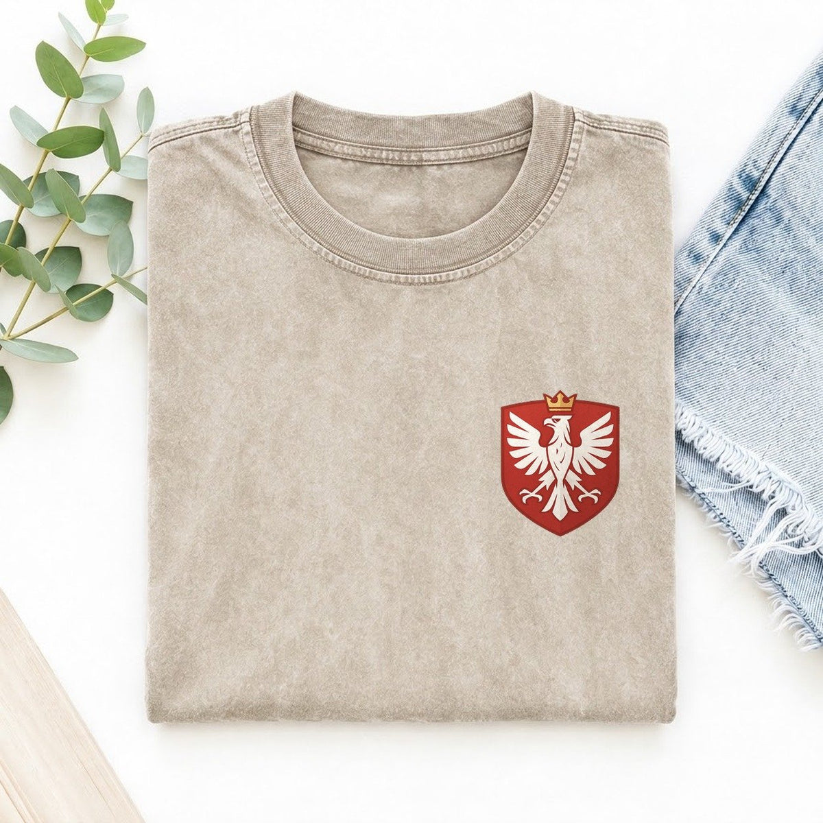 Polen Weißer Adler Left Chest Vintage T-Shirt