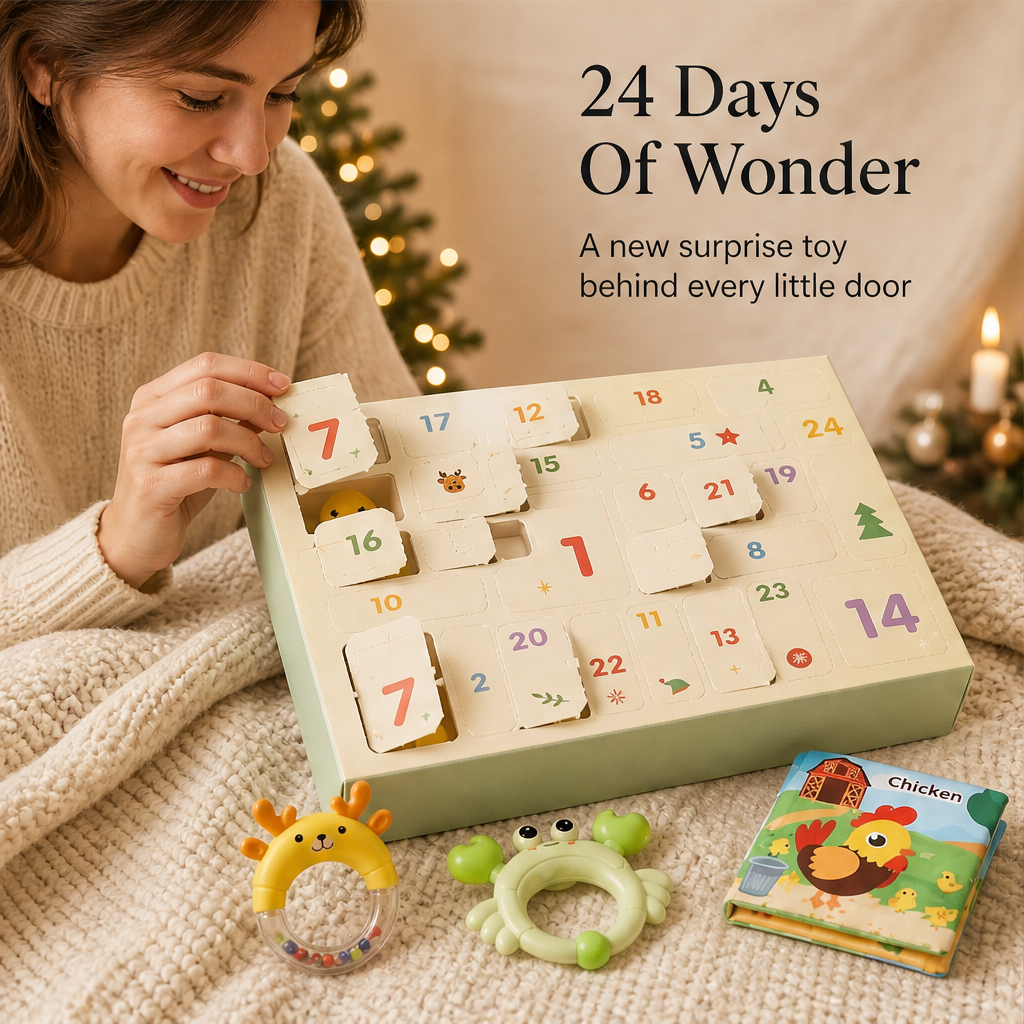 24-Tage Baby-Adventskalender mit Sensorik-Spielzeug