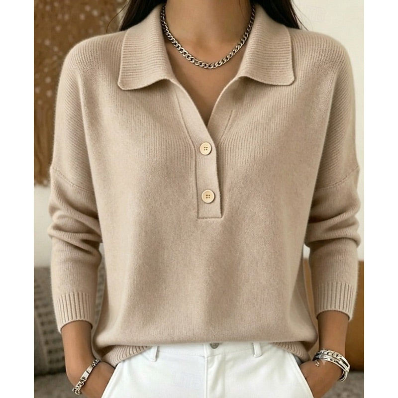 Eliza | Verfeinerter Knopf-Pullover mit Kragen