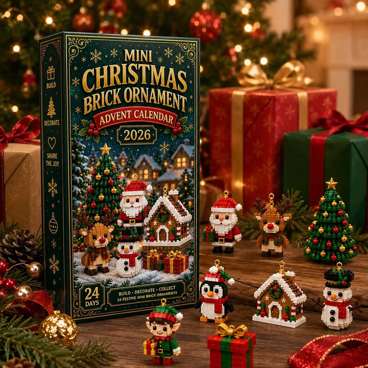 Weihnachts-Adventskalender - 24 Mini-Weihnachtsfiguren aus Bausteinen