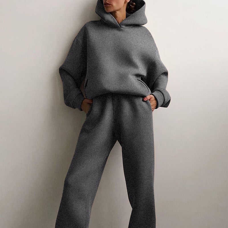 Sweat-Set mit Oversized Hoodie und Gummizughose