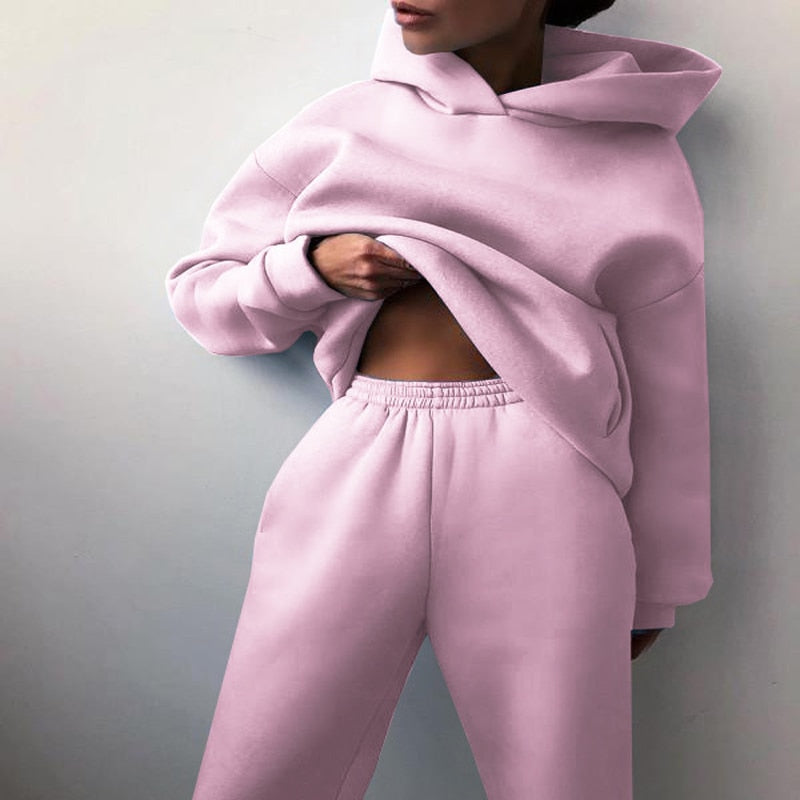 Sweat-Set mit Oversized Hoodie und Gummizughose