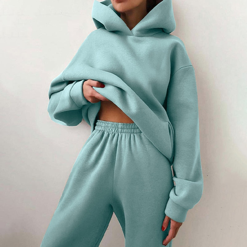 Sweat-Set mit Oversized Hoodie und Gummizughose