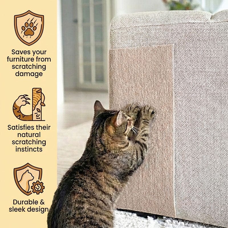 Selbstklebende Katzen-Kratzmatte – Zuschneidbare Kratzschutz für Sofas, Möbel & Katzenkrallenpflege