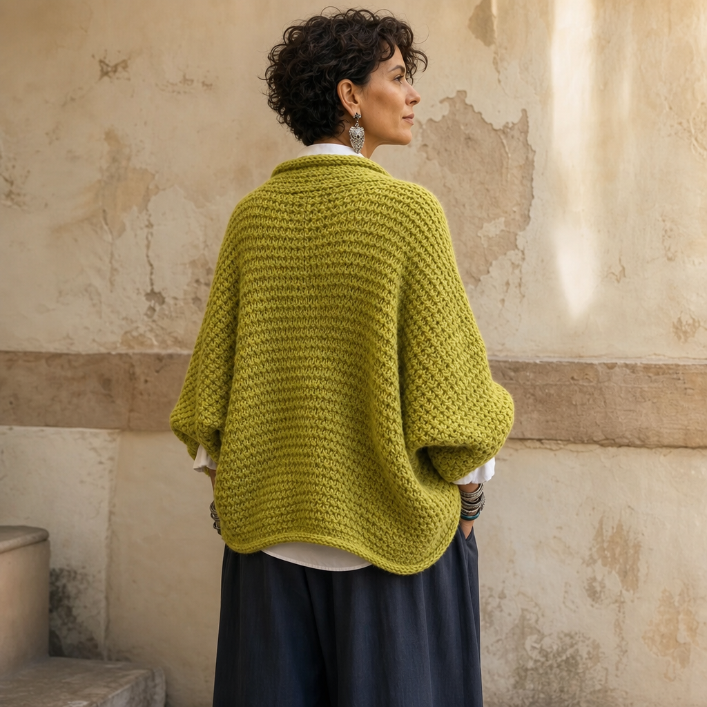 Chunky Knit Crossover V-Ausschnitt Pullover