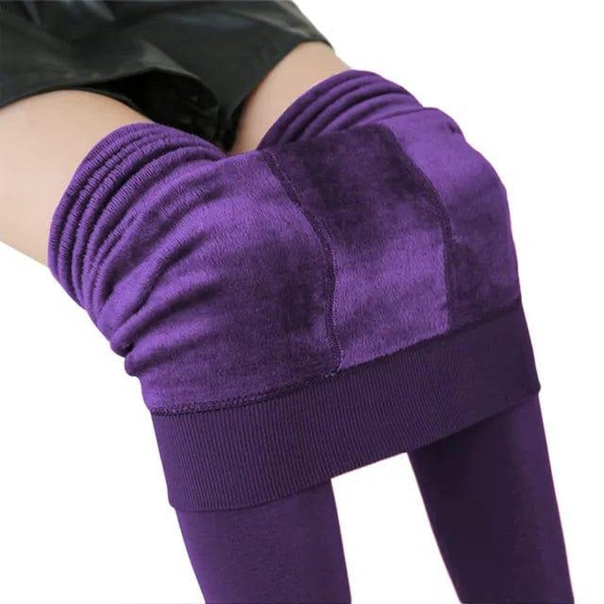Hochgeschnittene thermische Winter-Leggings mit weichem Fleece-Futter für Damen