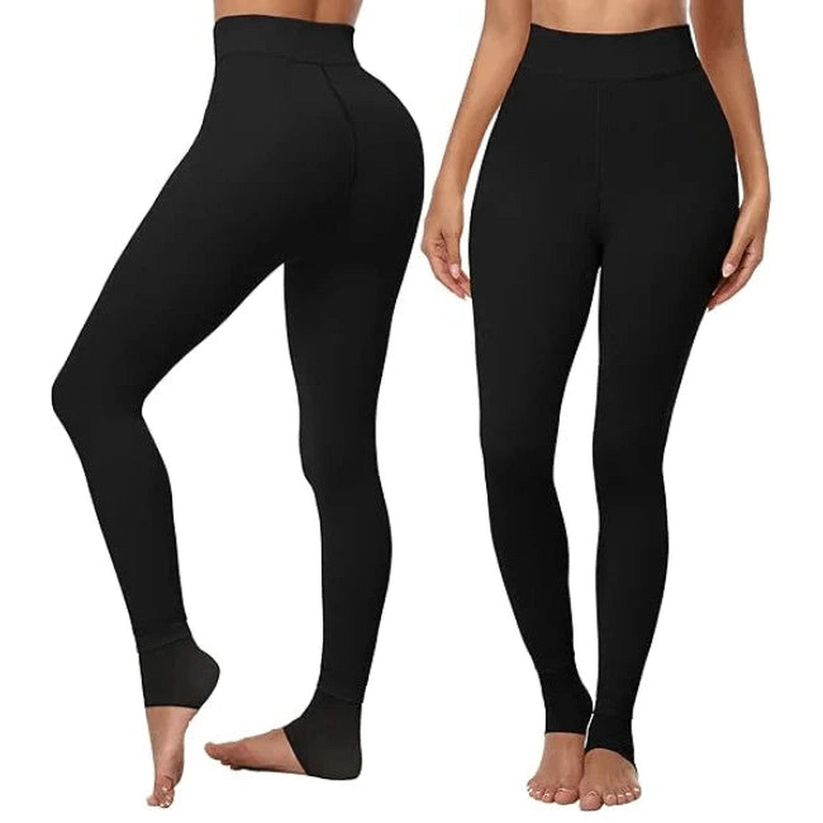 Hochgeschnittene thermische Winter-Leggings mit weichem Fleece-Futter für Damen