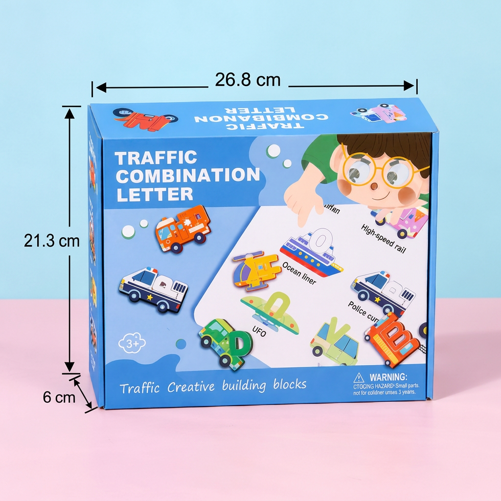 52-teiliges Montessori 3D-Alphabet-Bausteine-Set
